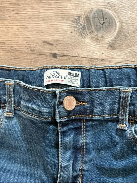 NWOT Jordache Girls Super Skinny Jeans Size 18 Slim Adjustable Waist Blue Denim - Picture 2 of 9